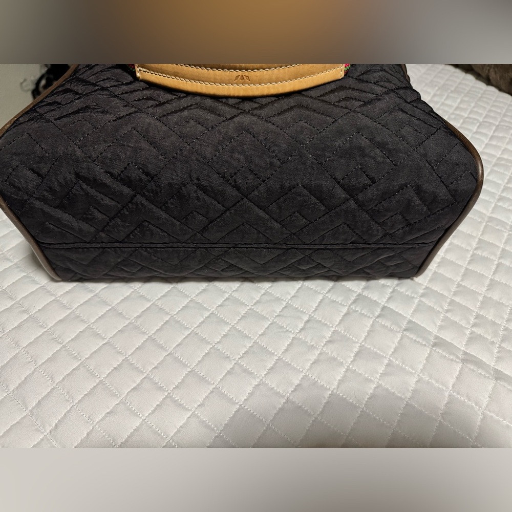 Consuela Black Quilted Tote with Multicolor Straps - Picture 2 of 4